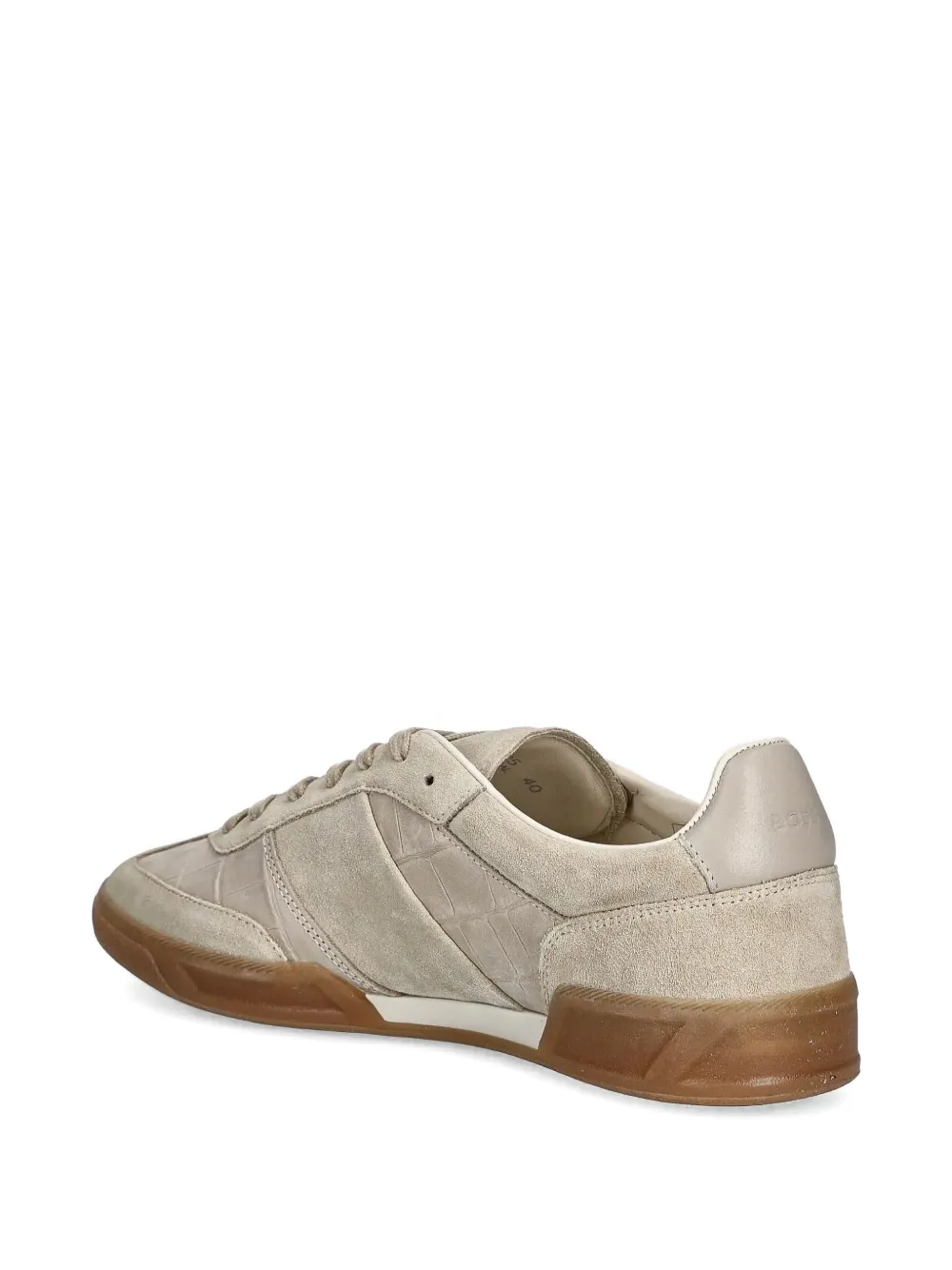 BOSS crocodile-effect suede sneakers Neutrals