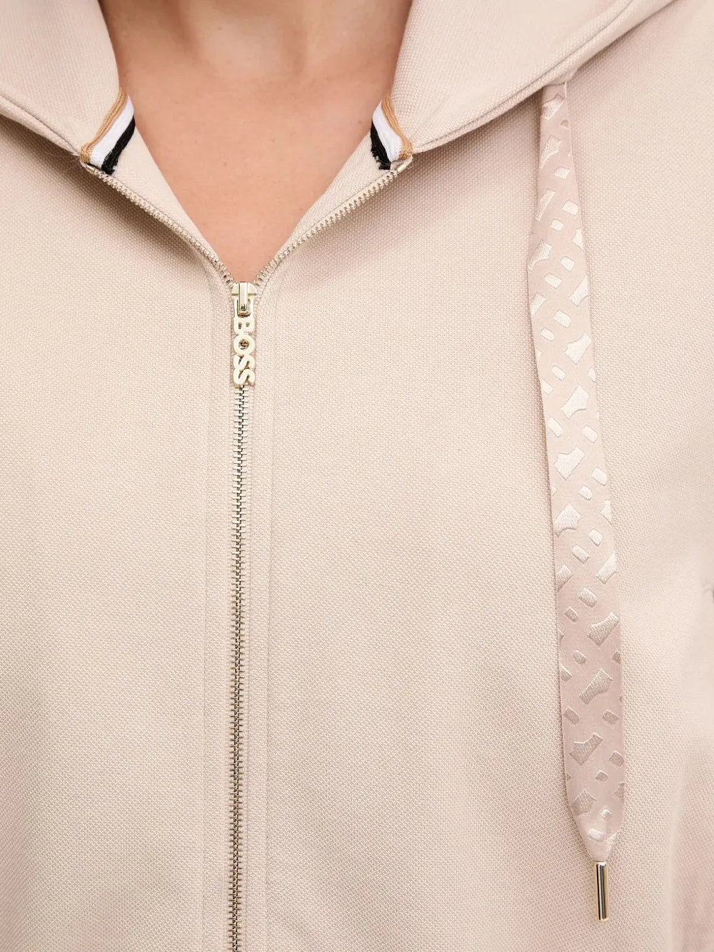 BOSS Hoodie met logodetail Roze