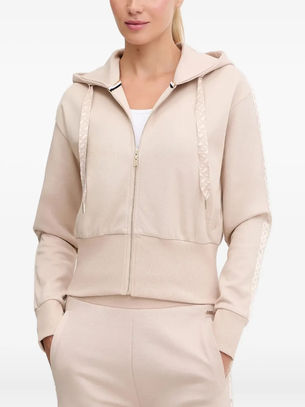 BOSS logo-detail zip-up hoodie | Pink | Image 1
