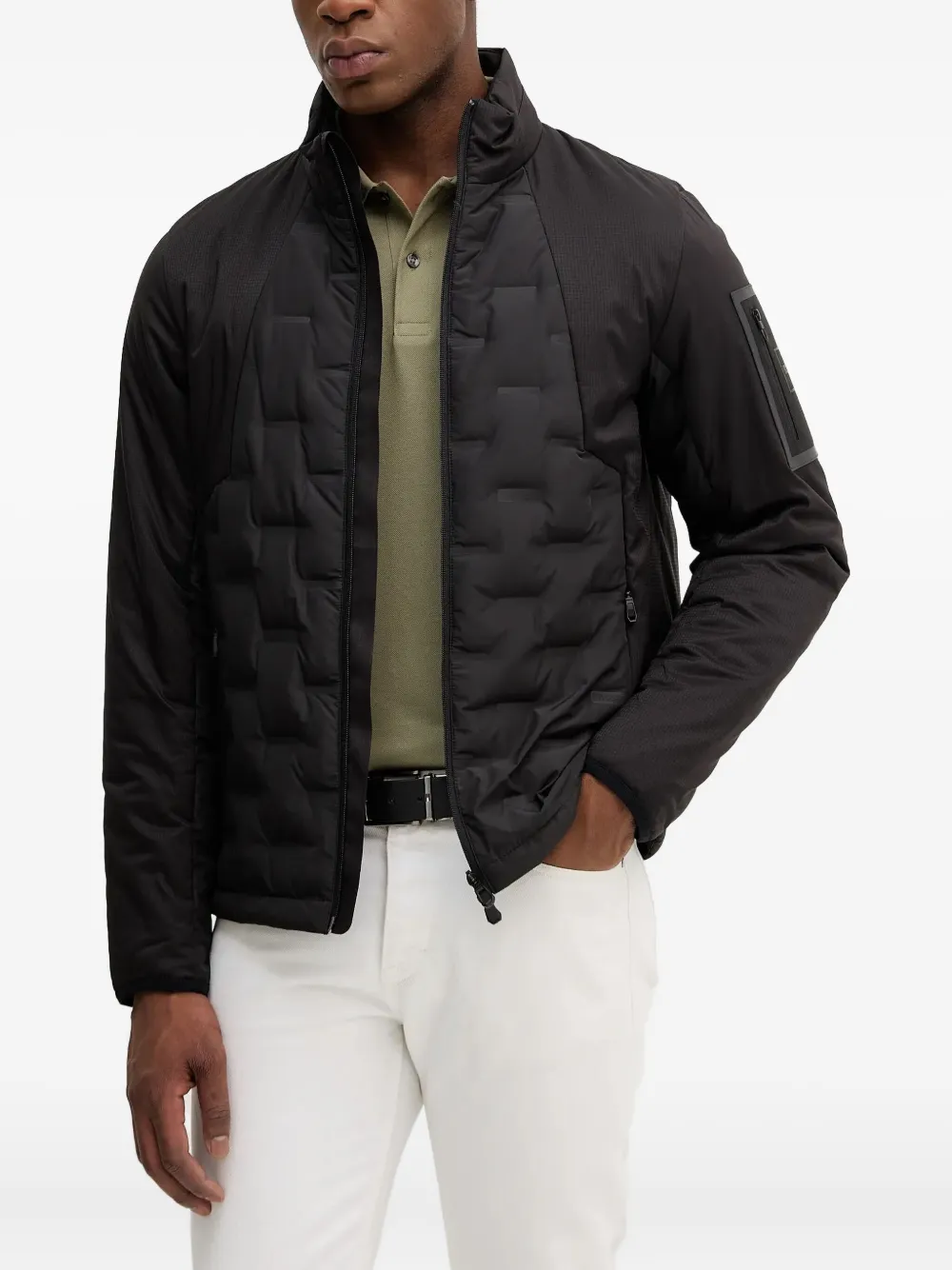 BOSS veste matelassée à empiècements imprimés | noir | Image 1