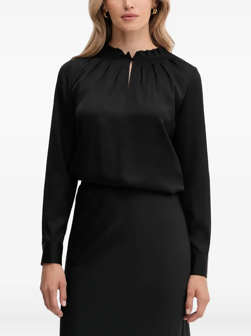 BOSS keyhole-neck blouse | Black | Image 1