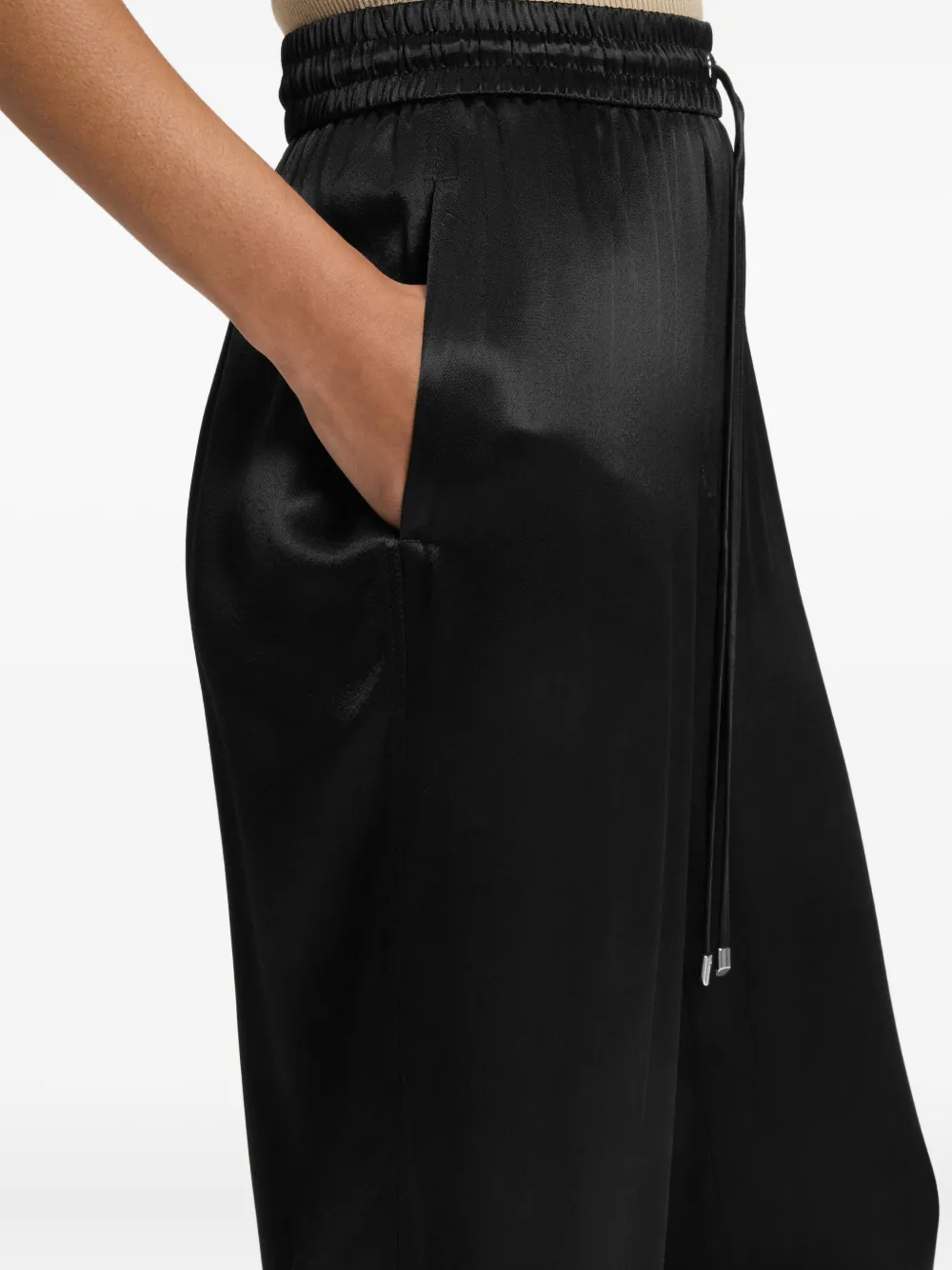 BOSS Broek met trekkoord Zwart