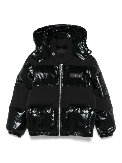 John Richmond Junior high-shine hooded padded jacket