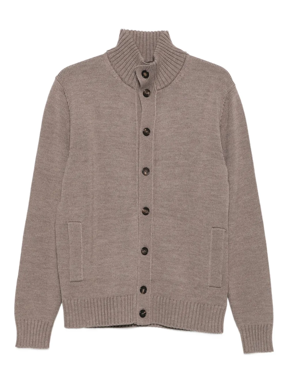 Zanone high-neck button-fastening cardigan Bruin