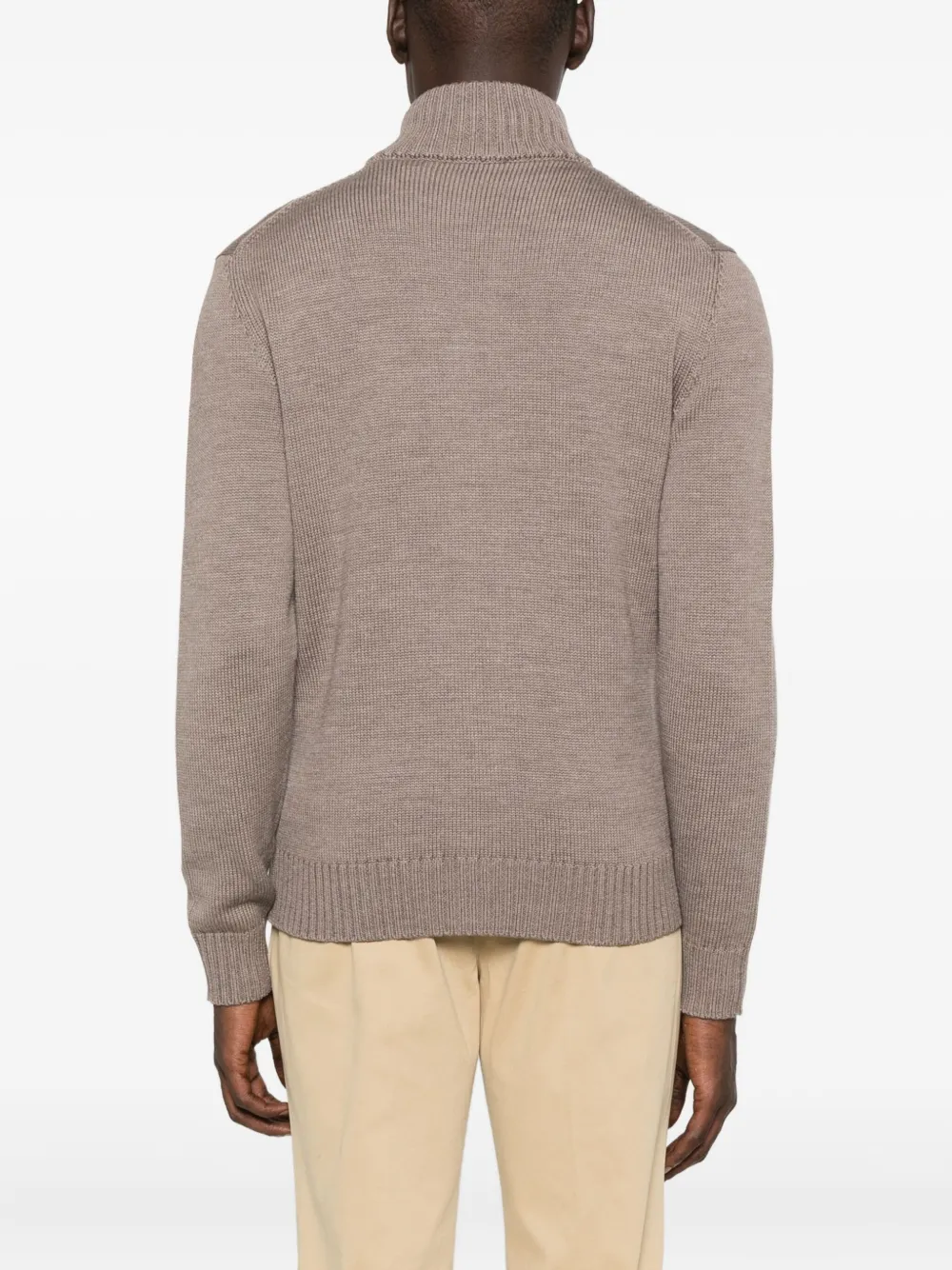 Zanone Vest met hoge hals en knoopsluiting Bruin