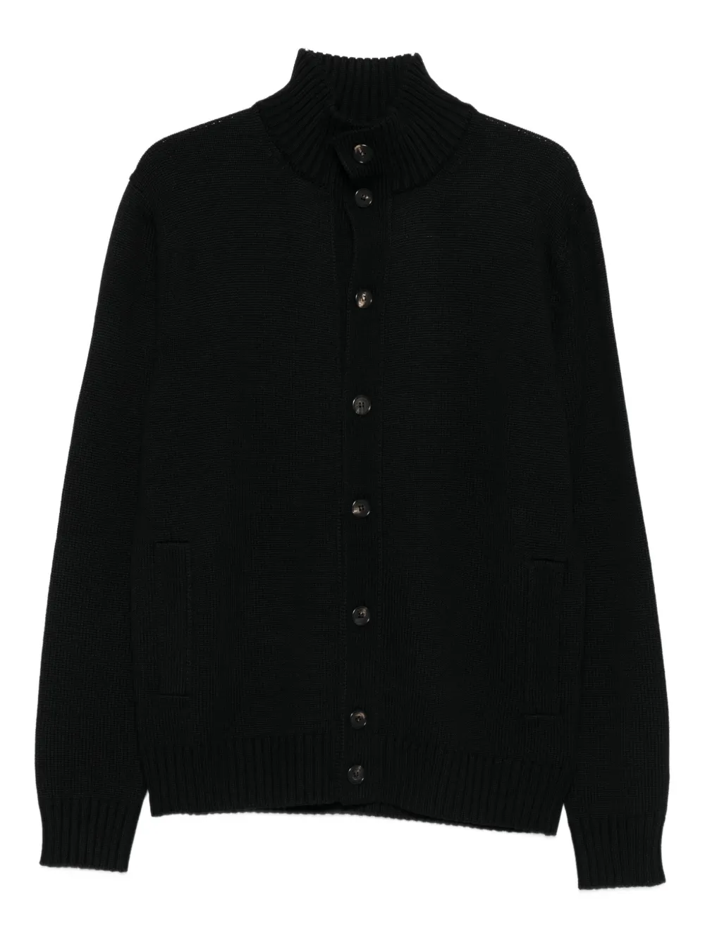 Zanone high-neck button-fastening cardigan Zwart