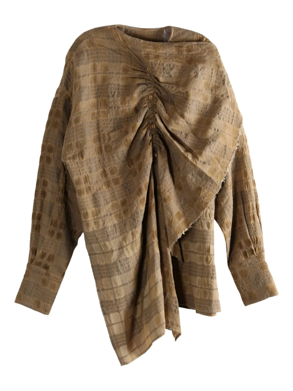 Uma Wang draped checked top Bruin
