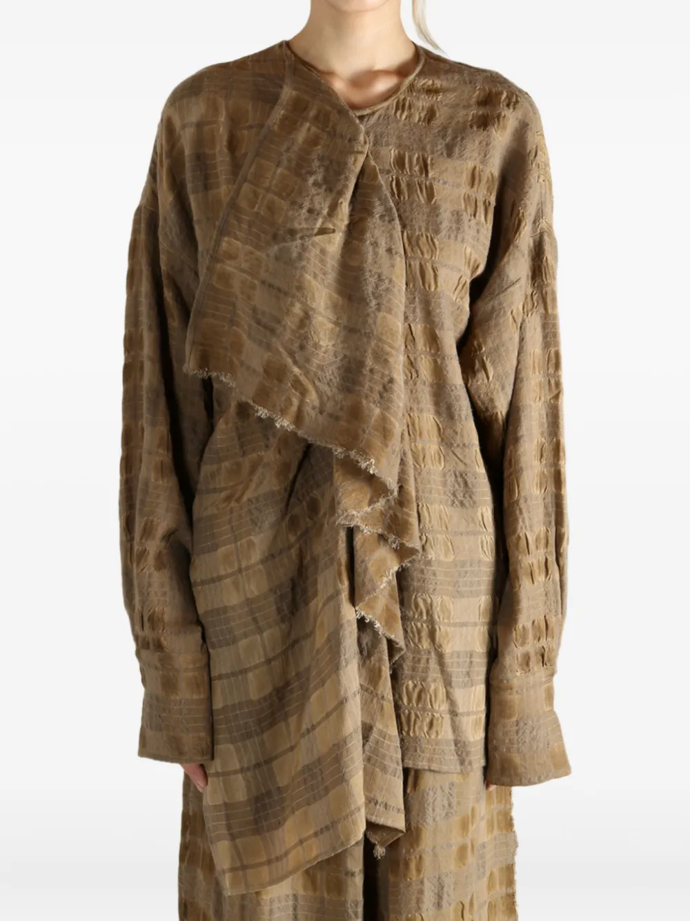 Uma Wang draped checked top Bruin