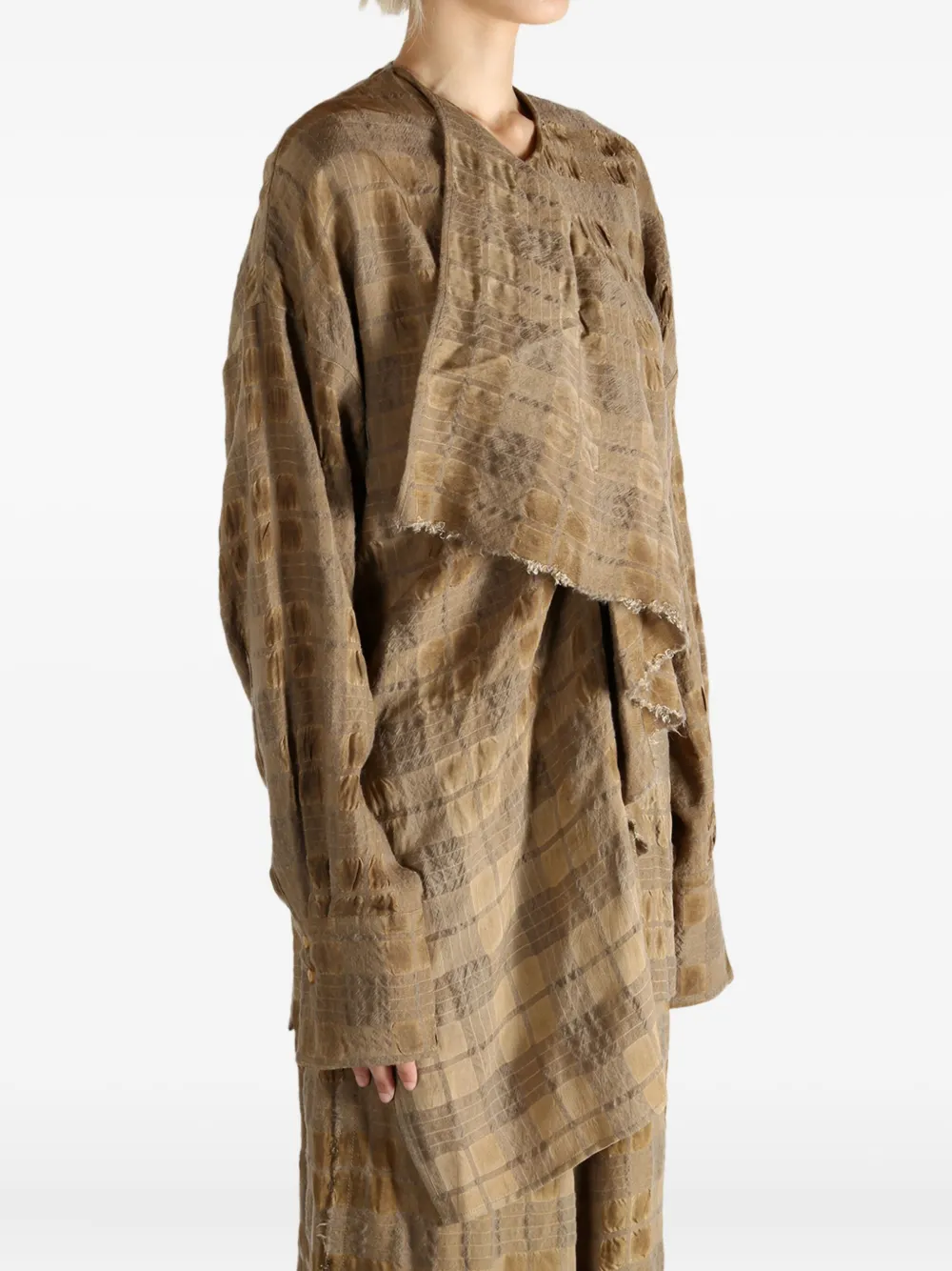 Uma Wang draped checked top Bruin