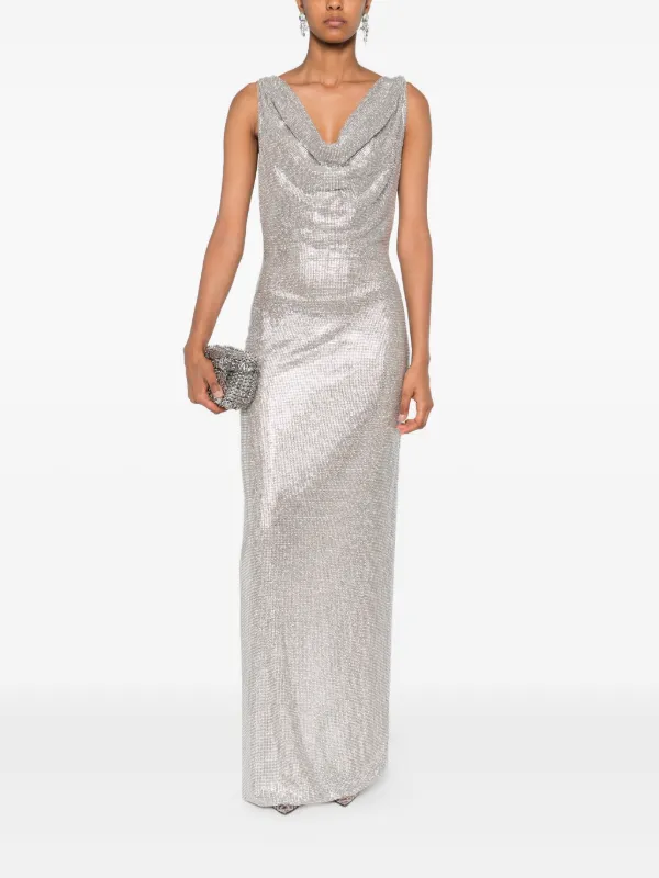 giuseppe di morabito sequin dress Giuseppe Di Morabito Woman Long Dress Studded With Crystals Camel 44