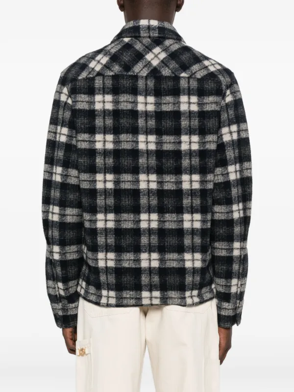 Moncler Checked zip-up Jacket | Blue | FARFETCH