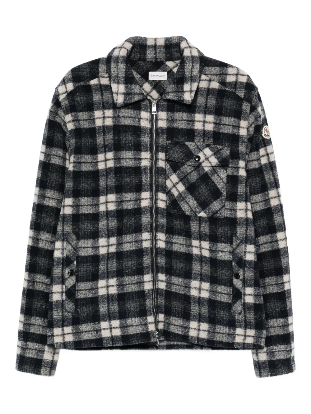 Moncler Geruit jack met rits Blauw