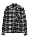 Moncler checked zip-up jacket - Blue