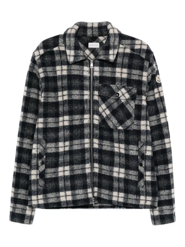 MONCLER チェック柄 ジャンパー Moncler チェック ジップジャケット | ブルー | FARFETCH JP