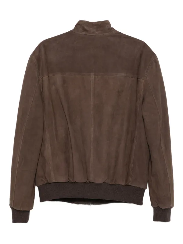 RIFUGIO zip-up Suede Jacket Brown FARFETCH IN
