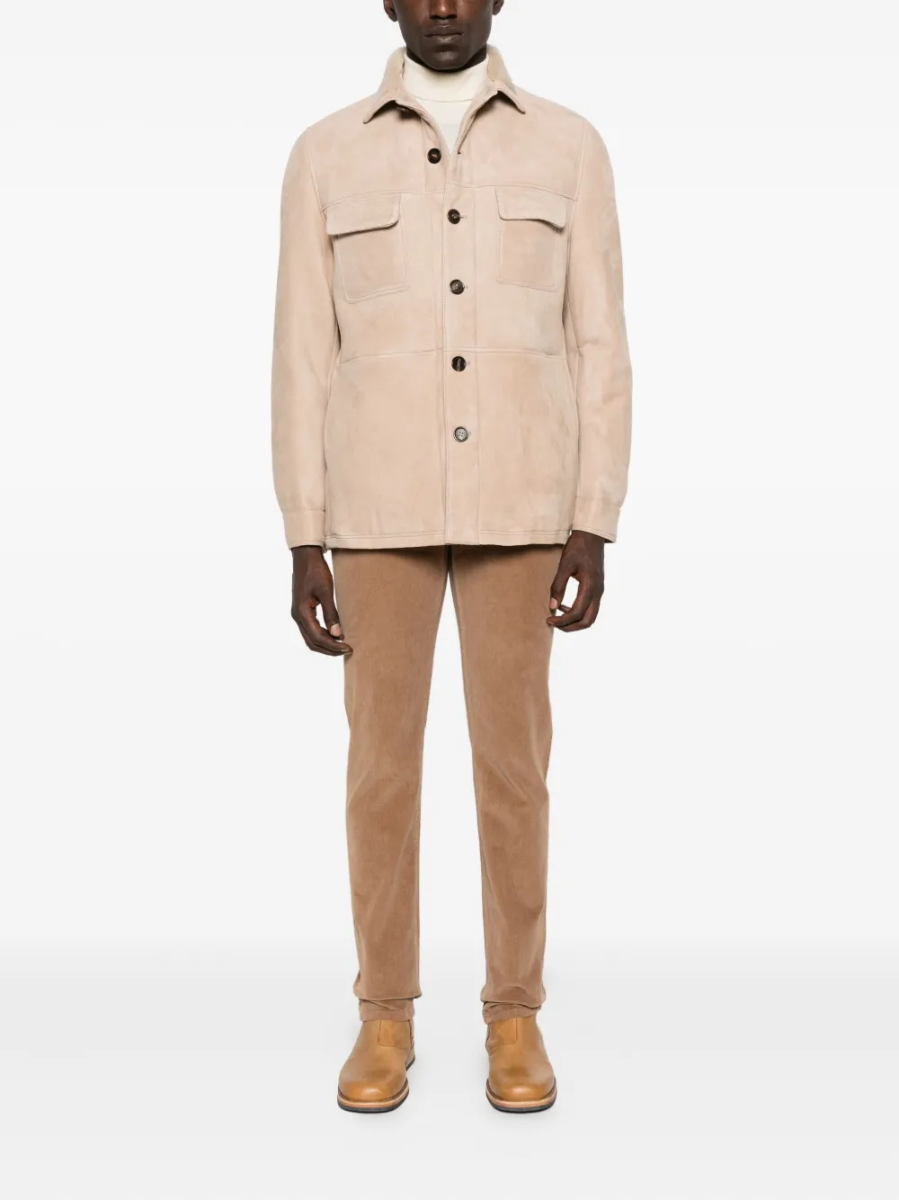Rifugio Button-fastening Flap-pocket Jacket In Neutral