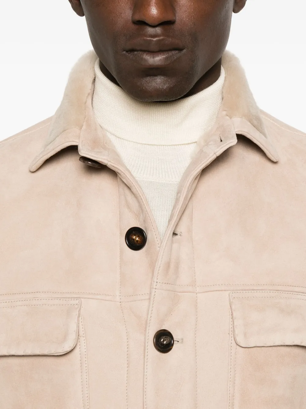 Rifugio Button-fastening Flap-pocket Jacket In Neutral