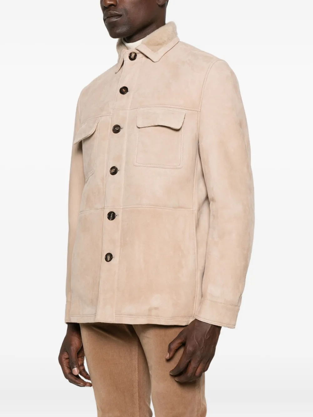 Rifugio Button-fastening Flap-pocket Jacket In Neutral