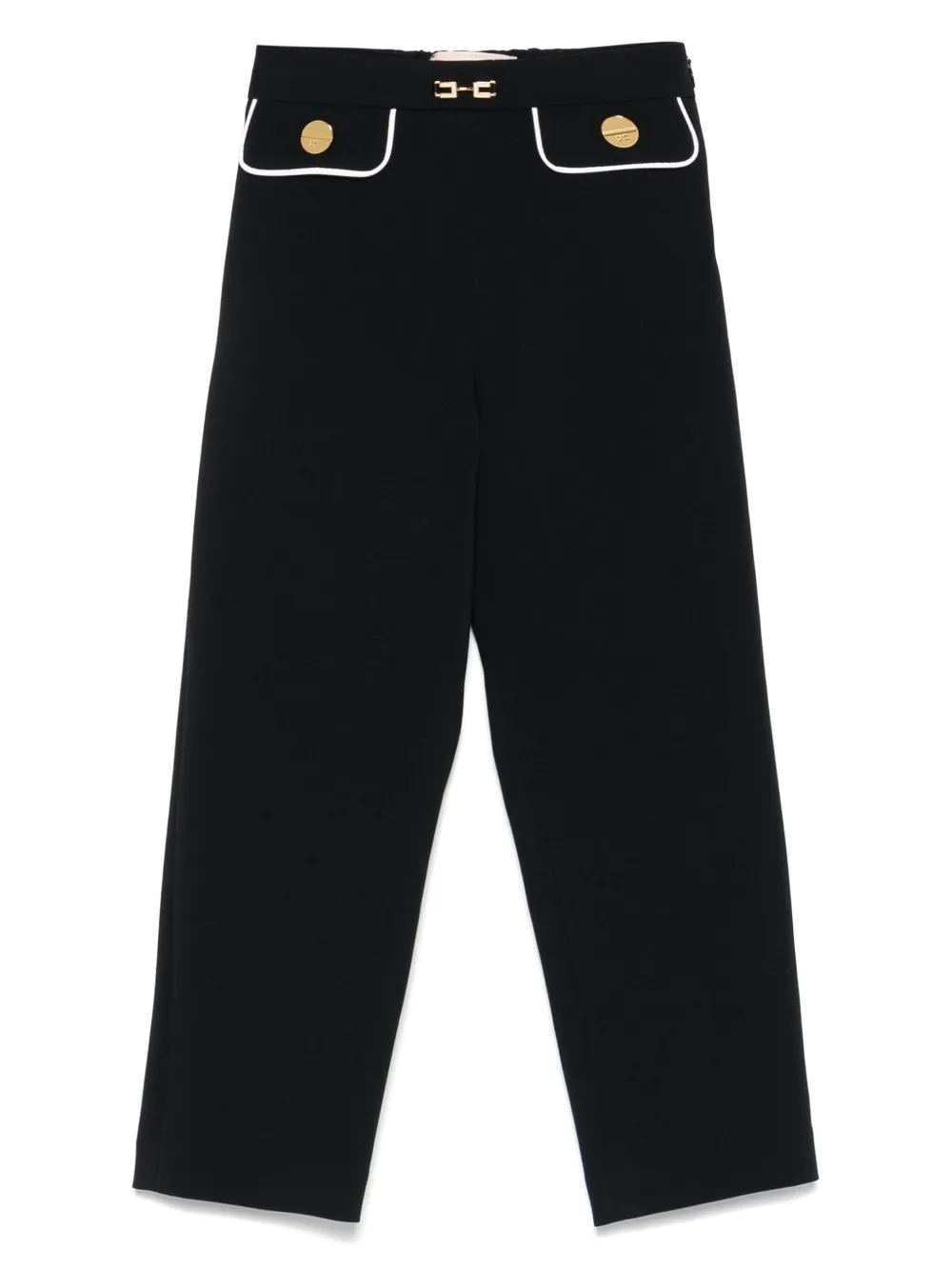 Elisabetta Franchi La Mia Bambina piped-pocket trousers Zwart