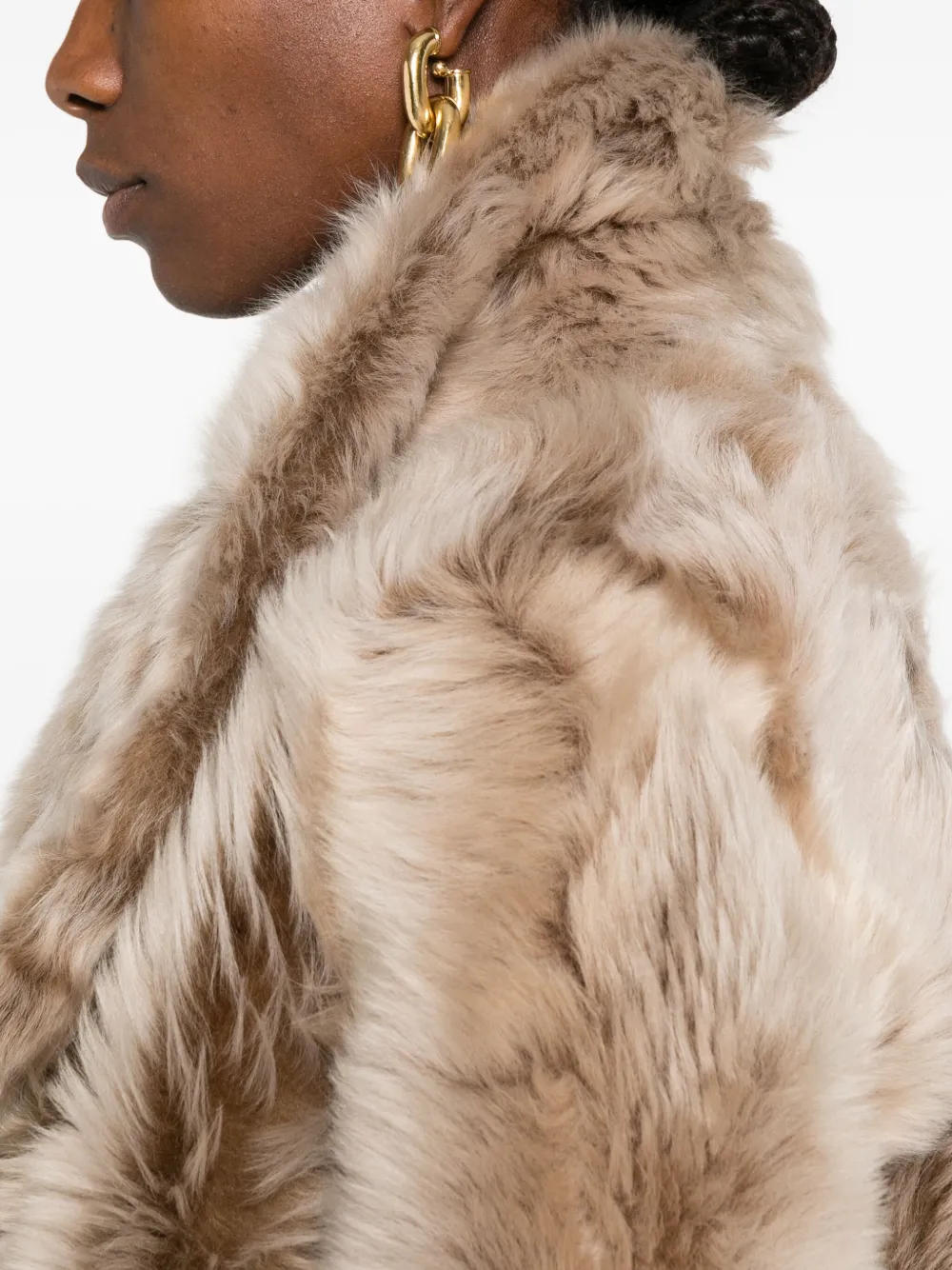 Yves Salomon Jack met leren afwerking Beige