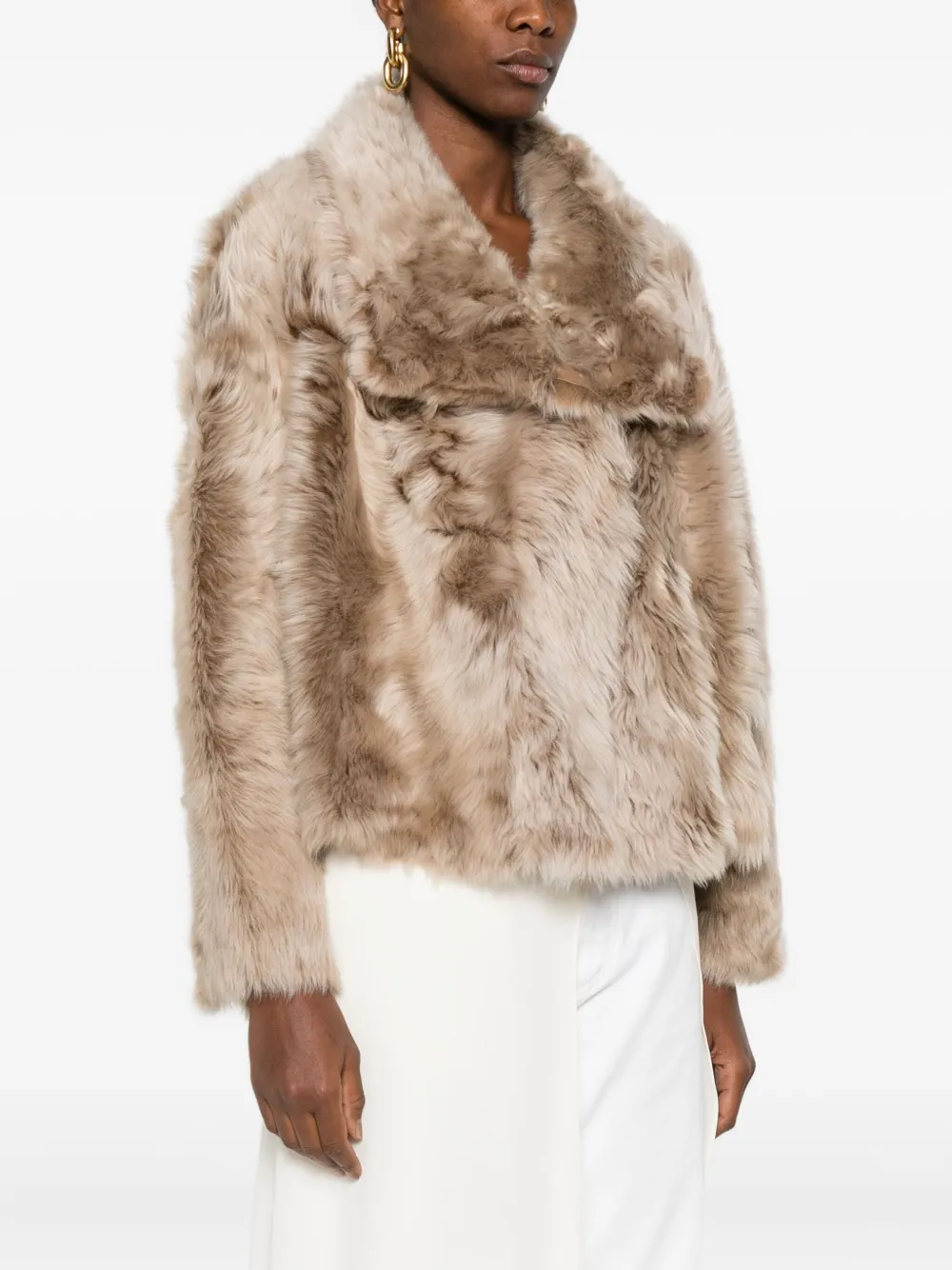 Yves Salomon Jack met leren afwerking Beige