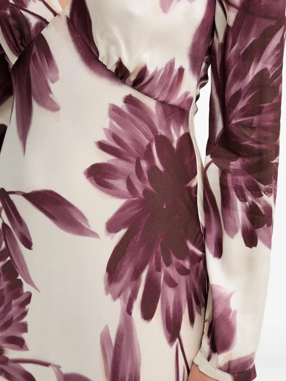 TWINSET Maxi-jurk met bloemenpatroon en V-hals Beige