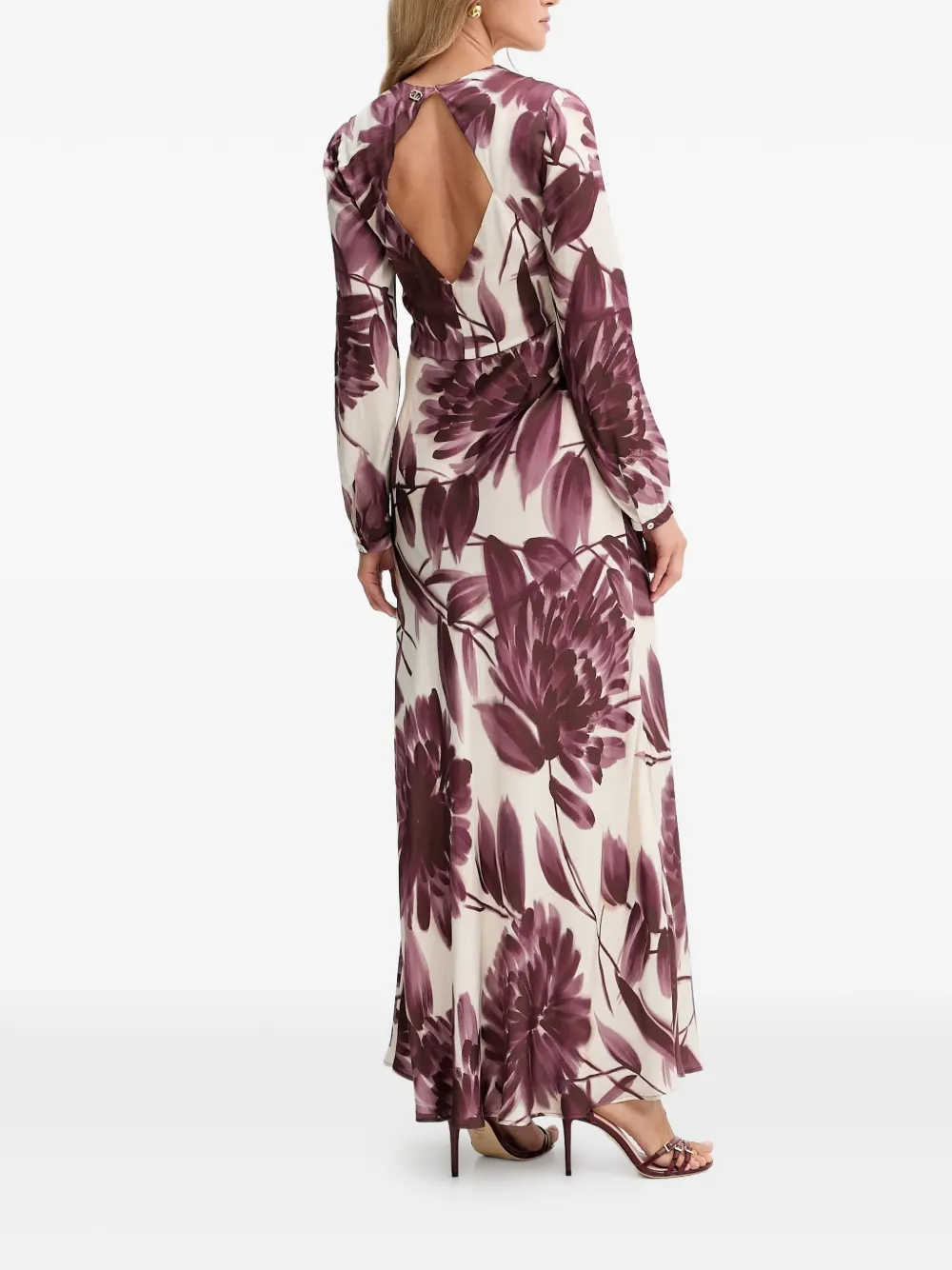 TWINSET Maxi-jurk met bloemenpatroon en V-hals Beige