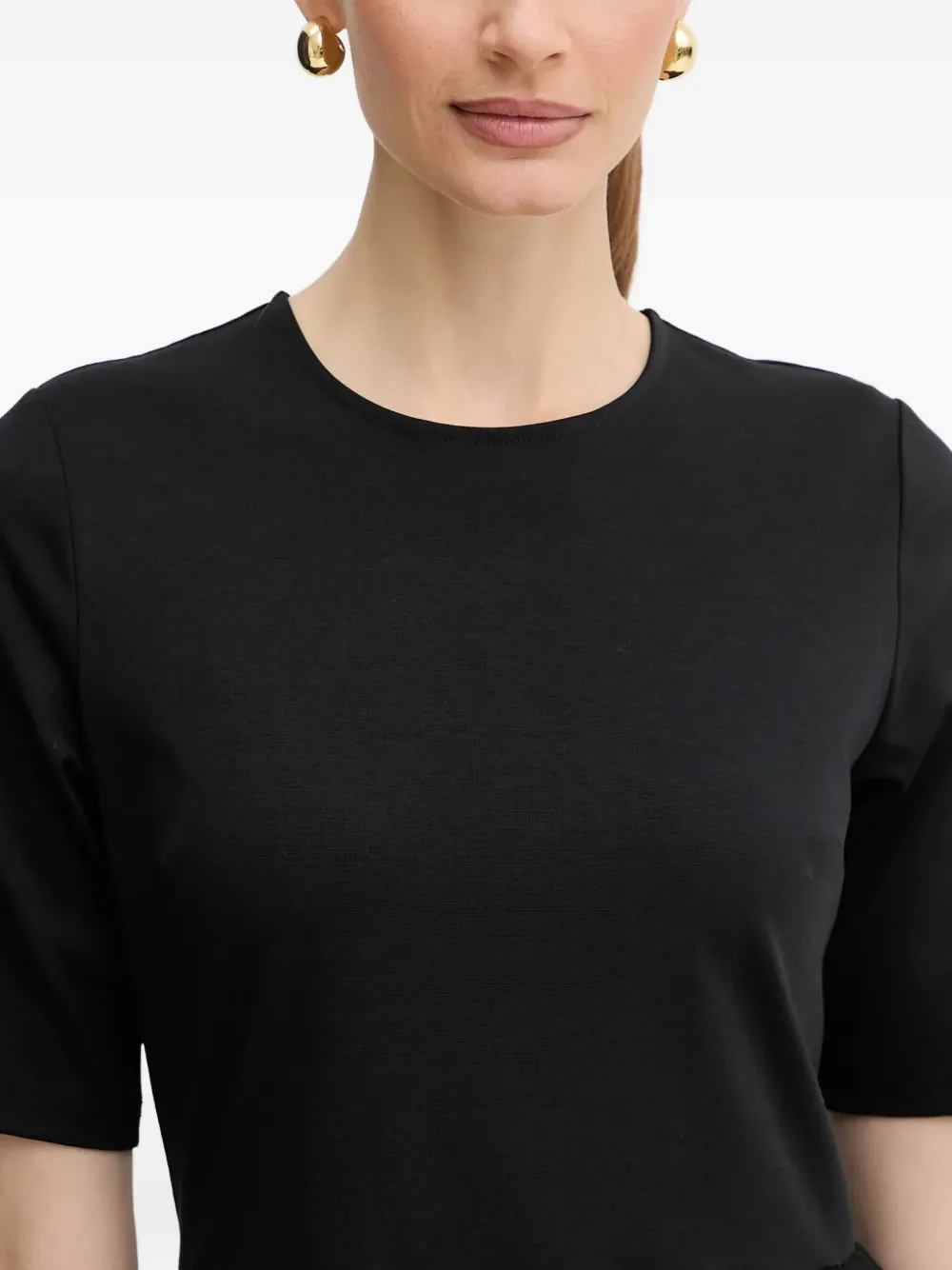 Twinset Gathered-skirt Mini Dress In Black
