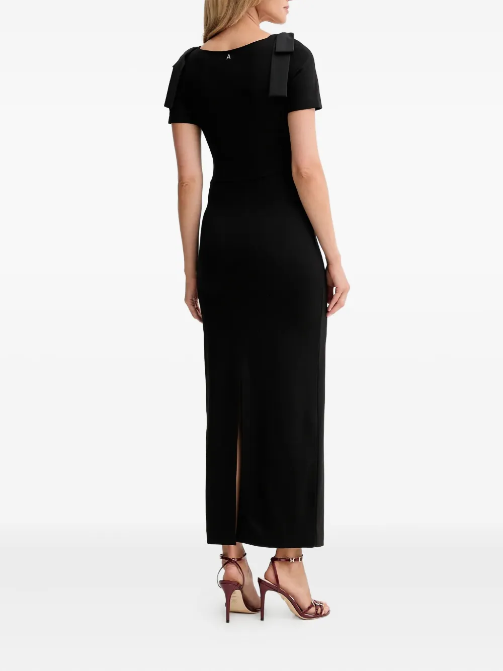 Twinset Bow-detail Midi Dress In Black