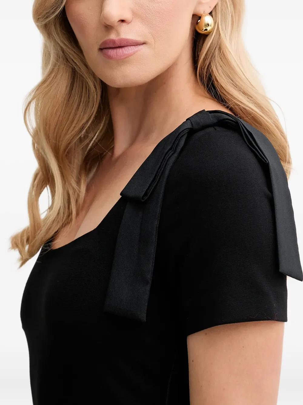 Twinset Bow-detail Midi Dress In Black