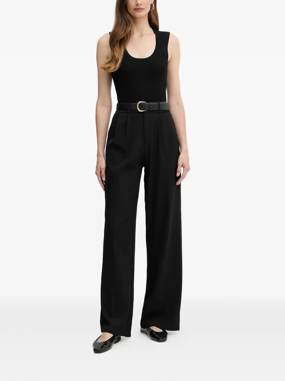 TWINSET Geribbelde tanktop Zwart