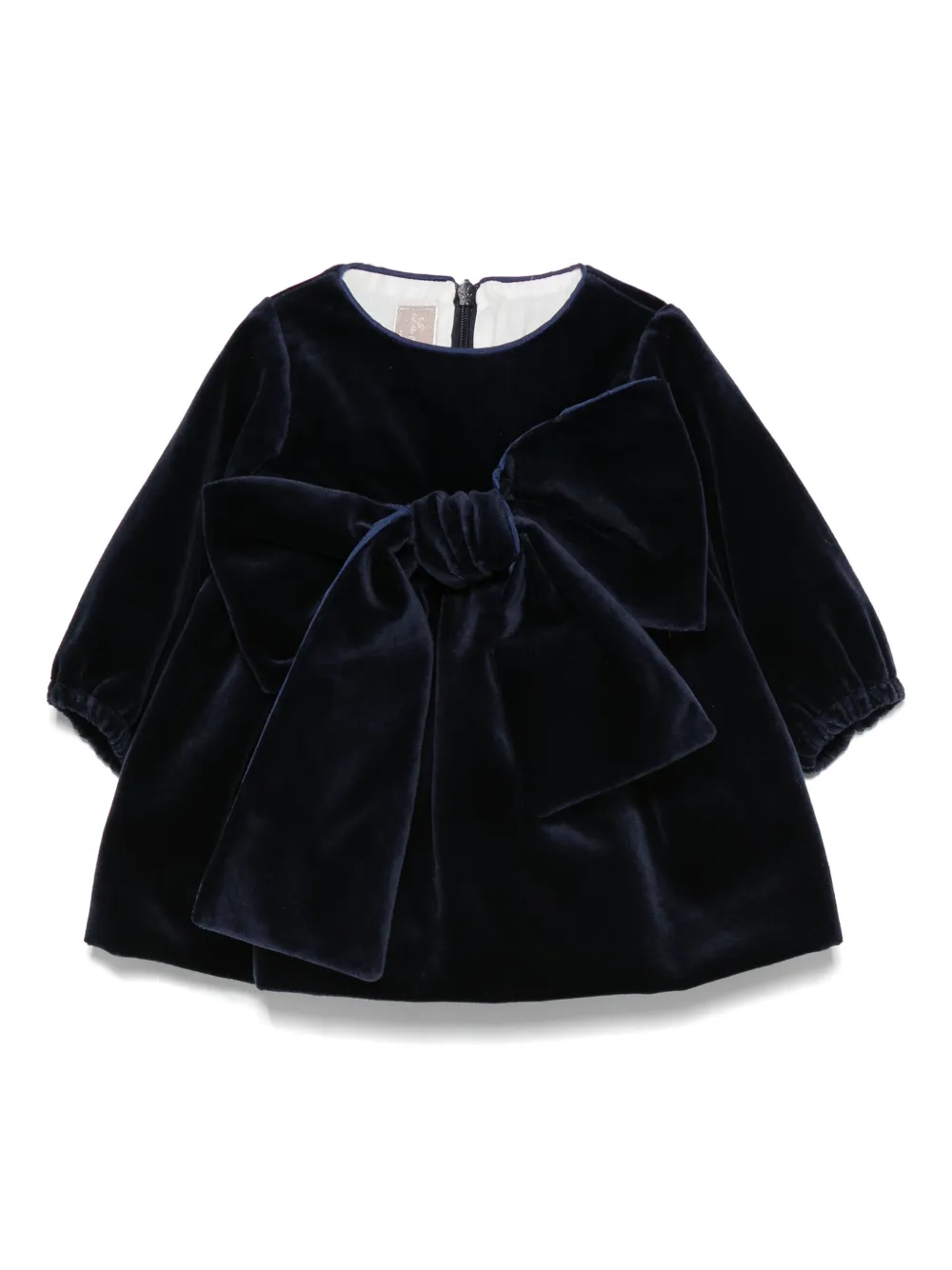 La Stupenderia Tweedelig fluwelen jurkset met strikdetail Blauw