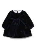 La Stupenderia bow-detail velvet dress set (set of two) - Blue