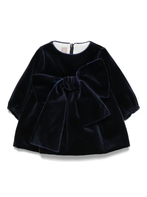 La Stupenderia bow-detail velvet dress set (set of two)