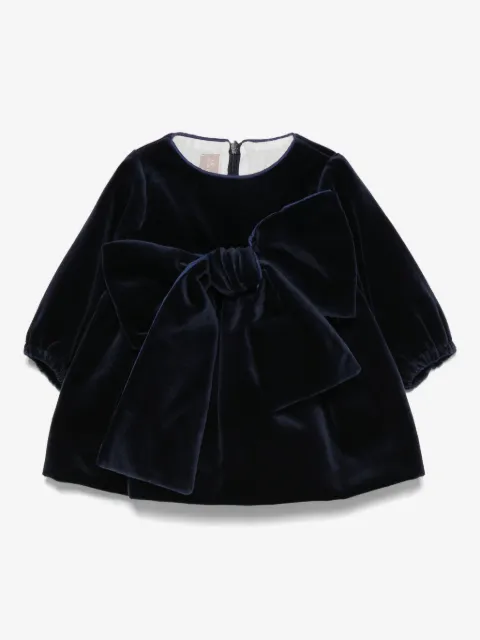 La Stupenderia bow-detail velvet dress set (set of two)