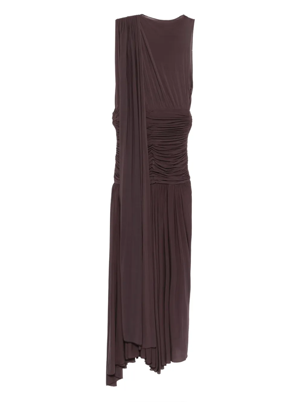 Magda Butrym drop-waist sheer midi dress Rood