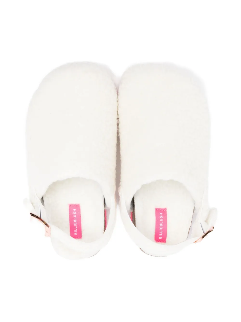 Billieblush Fluffy slingback slippers Wit