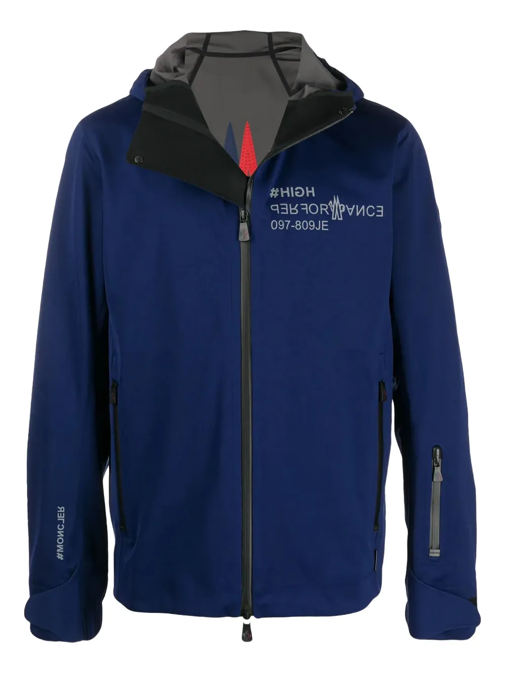 Moncler Grenoble hooded ski jacket Blauw