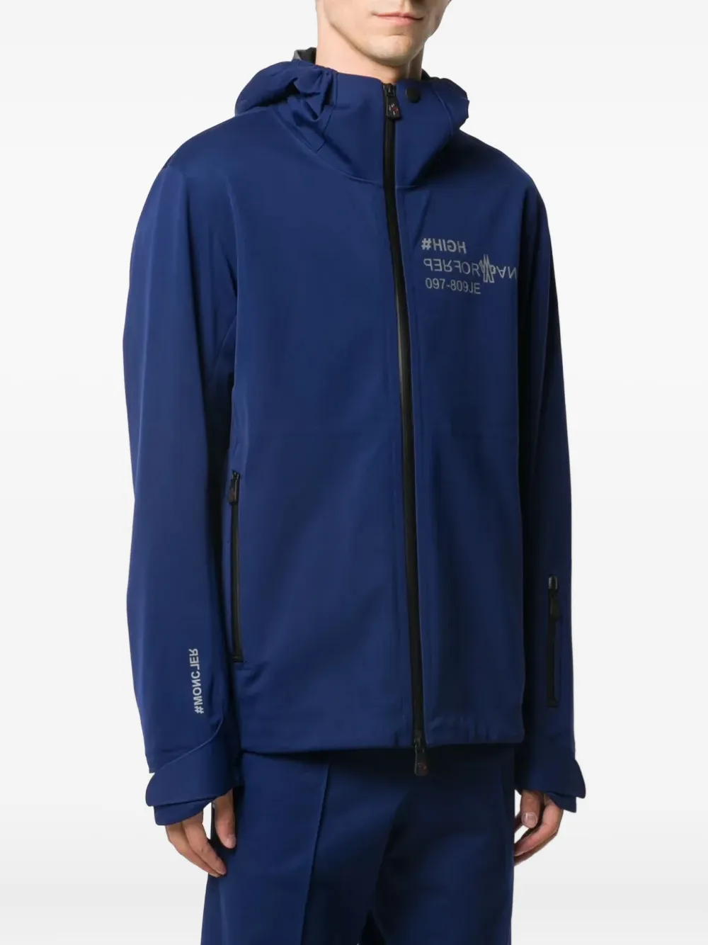 Moncler Grenoble hooded ski jacket Blauw