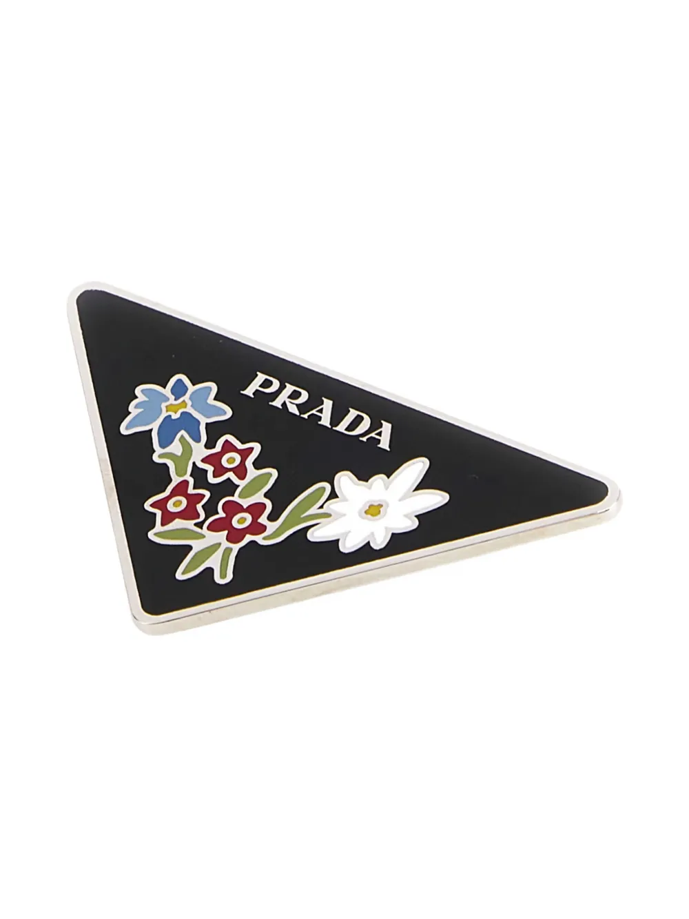Prada floral triangle brooch - Zilver
