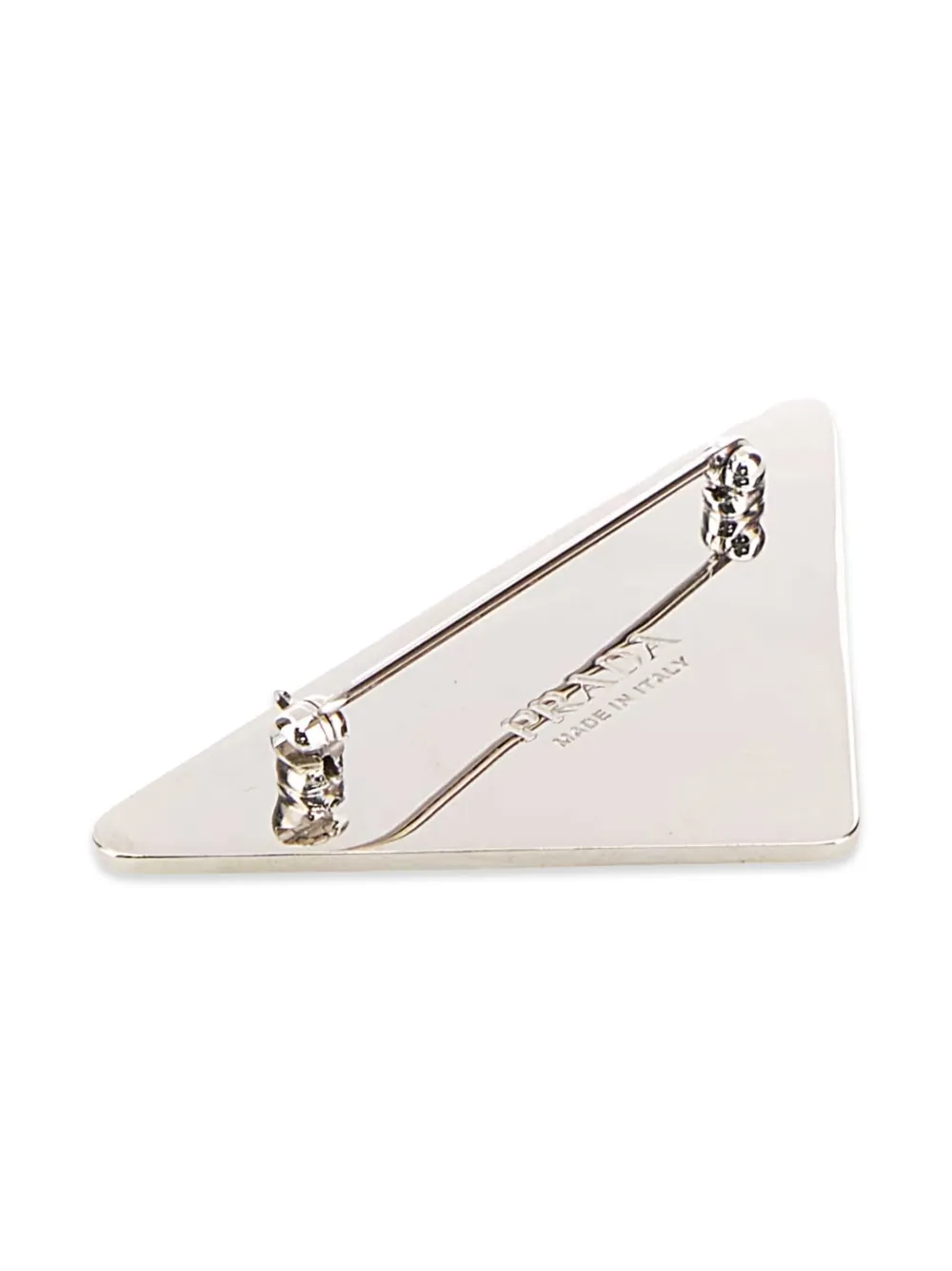 Prada Broche Triangular Con Motivo Floral - Plateado 