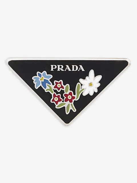 Prada Triangel-Brosche mit Blumen