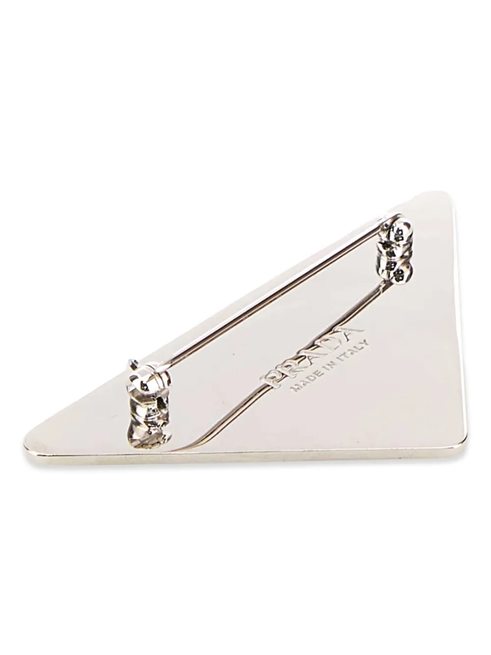  Prada Broche Triangular Con Motivo Floral - Plateado 
