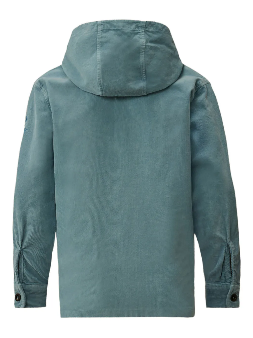 C.P. Company Kids Ribfluwelen shirt met capuchon Blauw