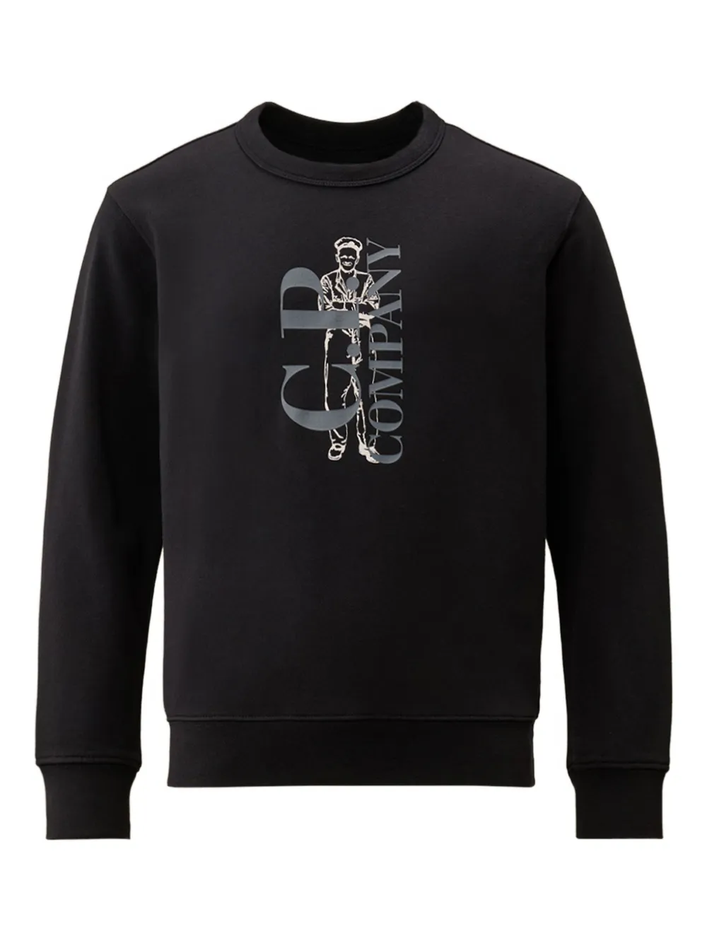 C.p. Company Graphic Print Sweater In Black