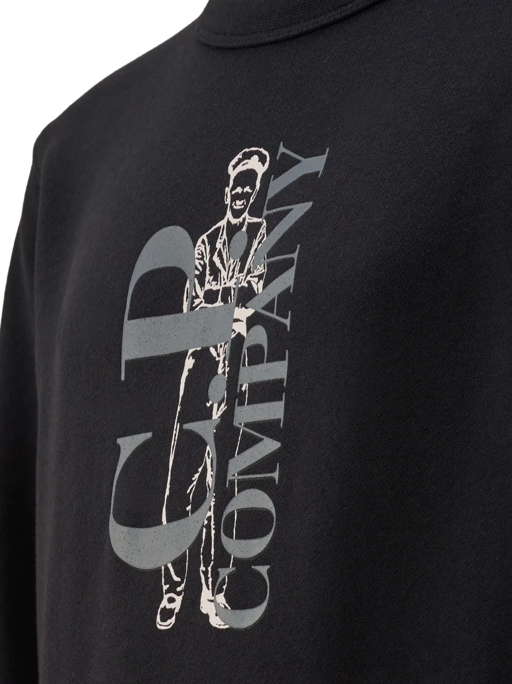 C.p. Company Graphic Print Sweater In Black