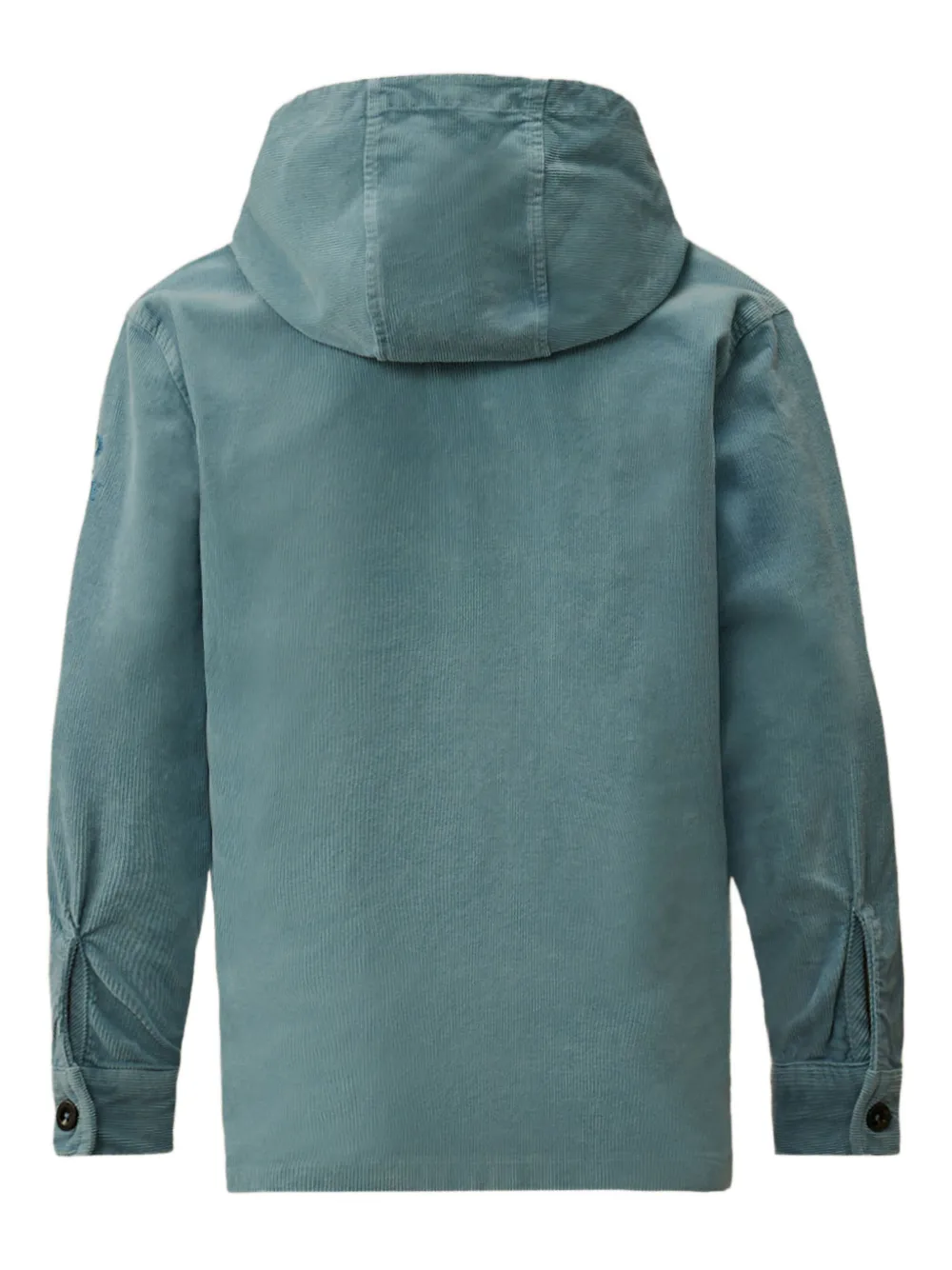 C.P. Company Kids Ribfluwelen shirt met capuchon Blauw