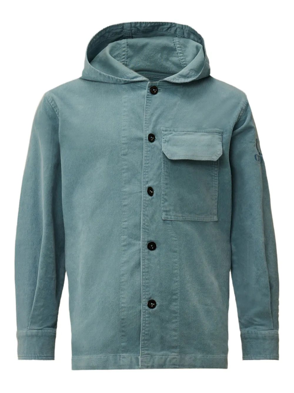 C.P. Company Kids hooded corduroy shirt - Blau