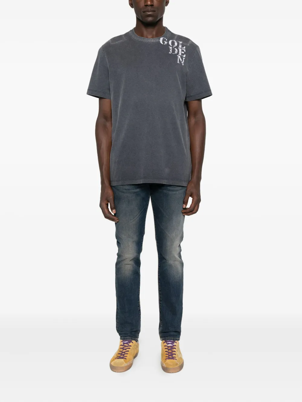 Golden Goose graphic-print cotton T-shirt Blauw
