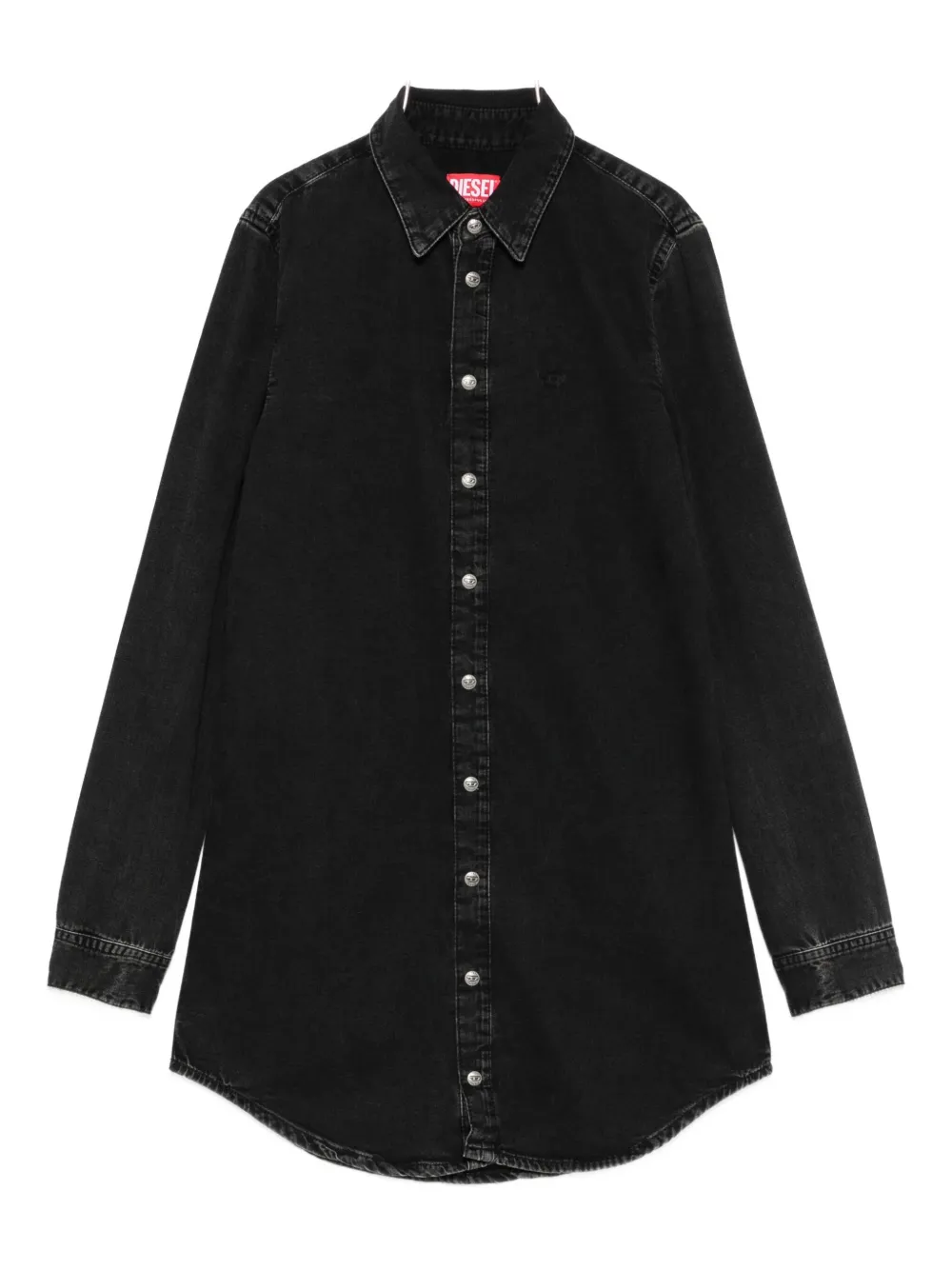 Diesel Denim blousejurk met lange mouwen Zwart